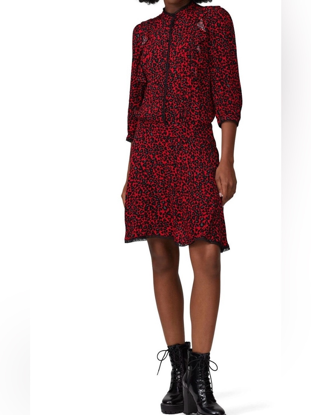 ZADIG & VOLTAIRE Leopard Ruffle Dress